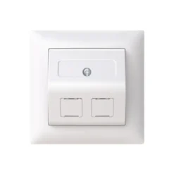 ABB Saga Nätverksuttag 2xRJ45 Keystone Vinklad Komplett