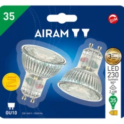 Airam Decor LED 2,4W GU10 2800K Dim 2-pack