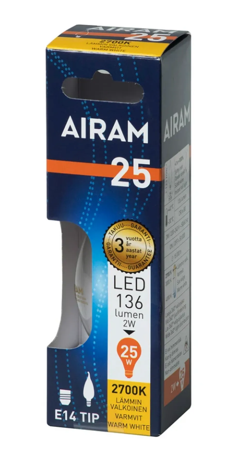 Airam LED Filament Kron Böjd topp 2W E14 2700K 250lm