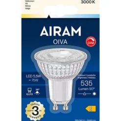 Airam LED GU10 5,5W 535lm 3000K Klar Dim