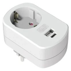 Airam USB-adapter 1-vägs + 1xUSB-A 1xUSB-C