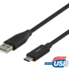 Deltaco USB-C till USB-A Svart laddningssladd 0,25m