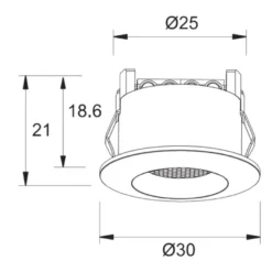Designlight Q-20B Mini Downlight 1,2W 3000K
