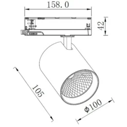 Designlight Tracklight 3-fas Switchbar 40W