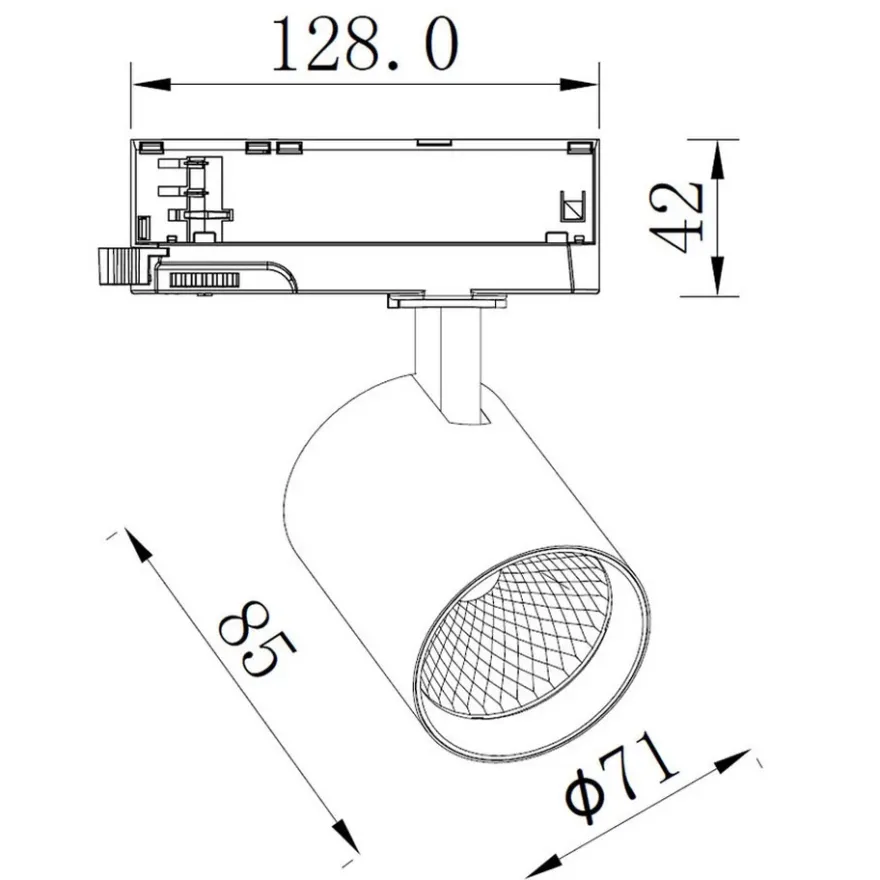 Designlight Tracklight 3-fas Switchbar 20W