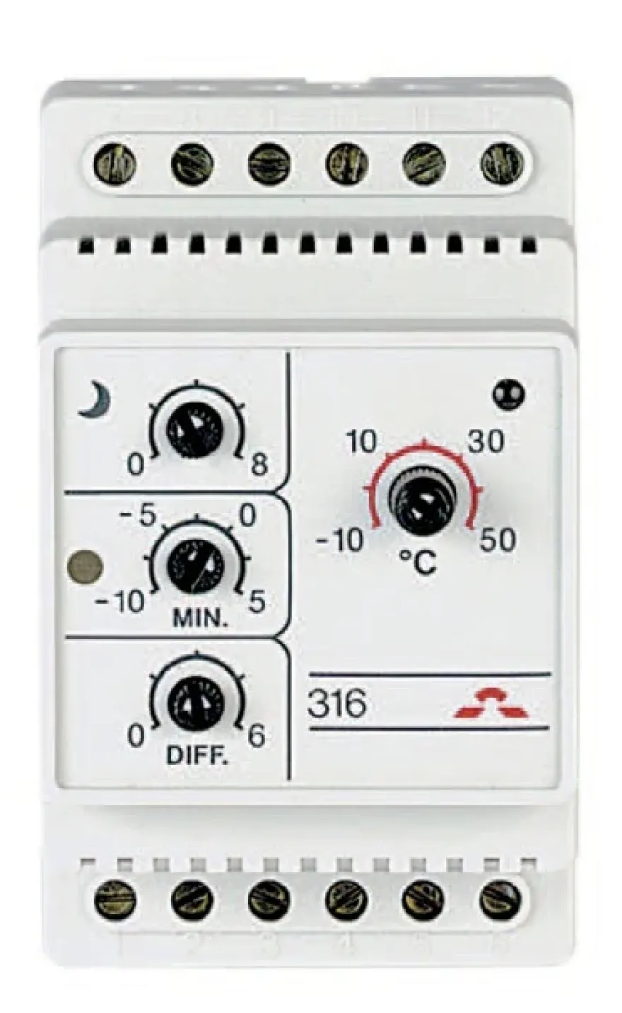 DEVIreg 316 -10+50°C 16A Termostat IP20 8°C tempsänk