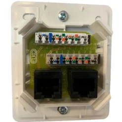 Elko Modularuttag Utanpåliggande 2xRJ45 Renvit