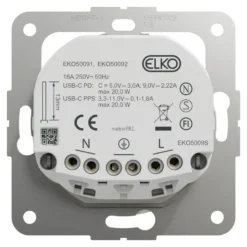 Elko One Vägguttag 1-Vägs USB C
