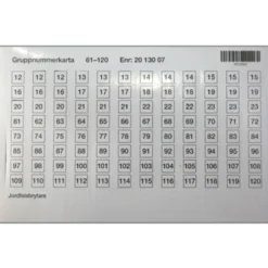 Hager GRUPPNUMMERKARTA 61-120 JD98A
