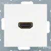 Hager S.1/B.3/B.7, Uttag 90° HDMI 1.3, Polarvit matt