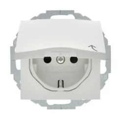 Hager 1-vägsuttag med lock för S.1/B.3/B.7