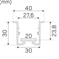 Hide-a-lite Profil 30x30 Recessed 2m