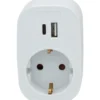 J&EL Adapter USB A+C och Stickkontakt Vit