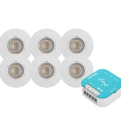 J&EL Alna Downlight CCT 6,5W Matt Vit 6-pack + Plejd DIM-01