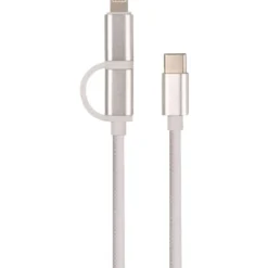 J&EL Laddkabel USB-C till USB-C + Lightning 1m