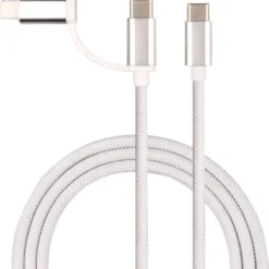 J&EL Laddkabel USB-C till USB-C + Lightning 1m