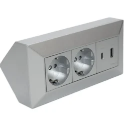 Liton Hörnbox 2-vägsuttag + USB A+C