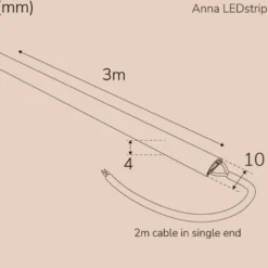 Llitt Anna Ledstrip COB Milky IP65 3m