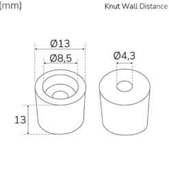 Llitt Knut Distans Utanpåliggande kabel 4-pack Antracit