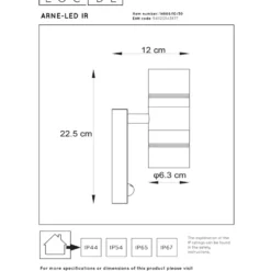 Lucide Arne LED Vägglampa Dubbel Sensor
