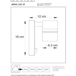 Lucide Arne LED Vägglampa Enkel Sensor