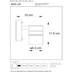 Lucide Arne LED Vägglampa Enkel