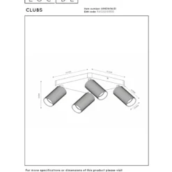 Lucide Clubs 4L Takspotlight GU10