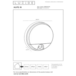 Lucide Hups IR 21 Vägglampa Sensor