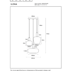 Lucide Ilona 3L Pendel E27 Flerfärgad