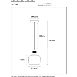 Lucide Ilona 18 Pendel E27 Amber