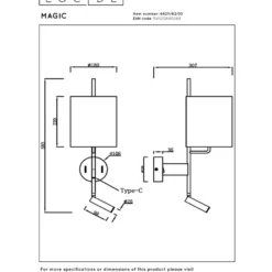 Lucide Magic Vägglampa med läslampa E27 Svart