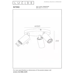 Lucide Ritmo 3L Takspotlight GU10 Mini