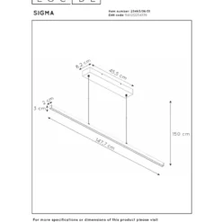Lucide Sigma 147 Pendel LED 36W Svart