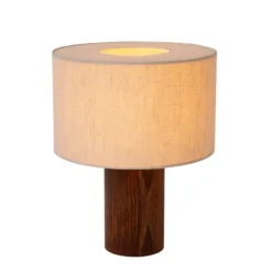 Lucide Tachina E27 Bordslampa Trä/Linne