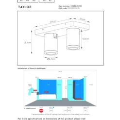Lucide Taylor 2L Takspotlight GU10 IP44