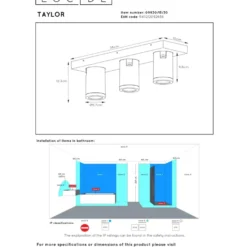 Lucide Taylor 3L Takspotlight GU10 IP44