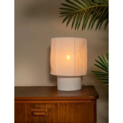 Lucide Tissaja 20 Bordslampa E14 Linne/Betong