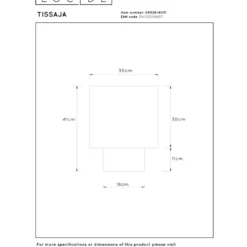 Lucide Tissaja 30 Bordslampa E27 Linne/Betong
