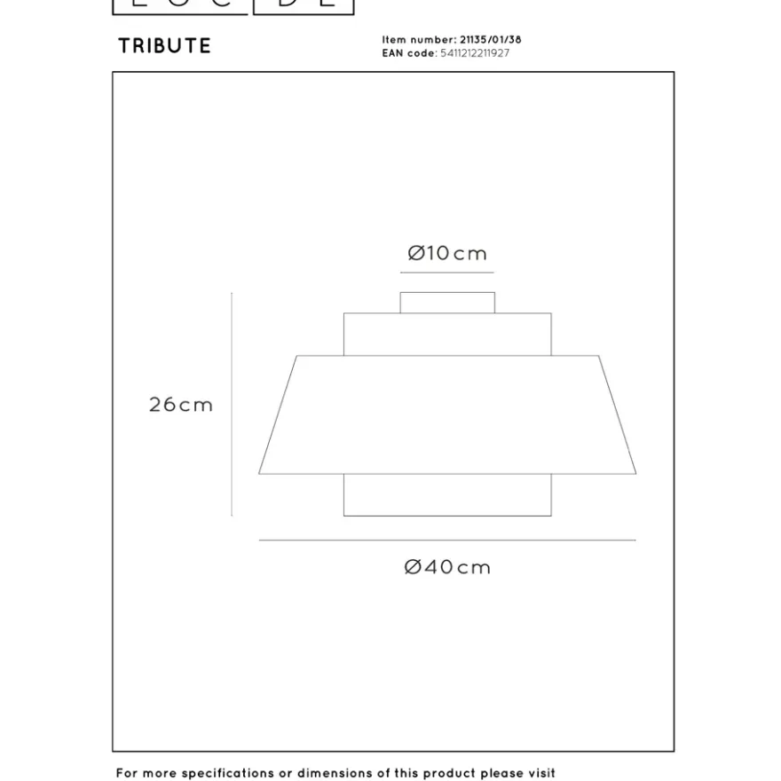 Lucide Tribute 40 Taklampa E27