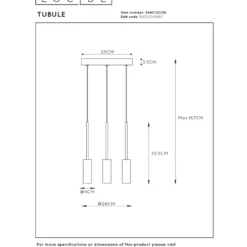Lucide Tubule 26 Pendel LED Svart