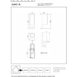 Lucide Zaro Cube Vägglampa Dubbel Sensor GU10