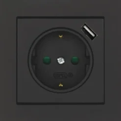 Malmbergs Optima 1-vägsuttag med 1xUSB-uttag