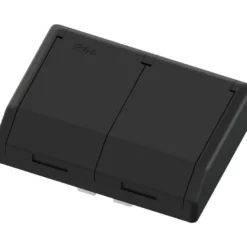 Namron Edge 2-vägsuttag med lock INF IP44