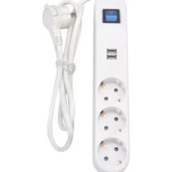Namron Grenuttag Jordat 3-vägs 2 USB + brytare