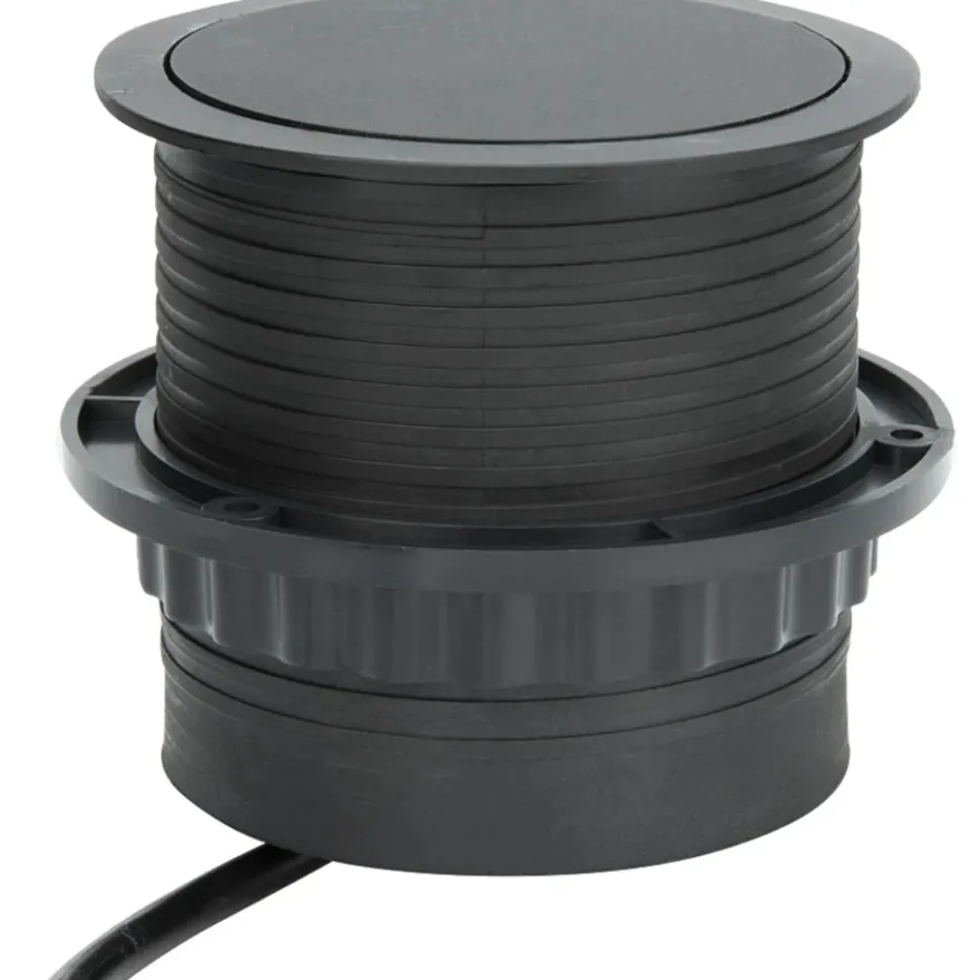 Namron Pop-Up Bordsmodul 3-vägsuttag 2xUSB