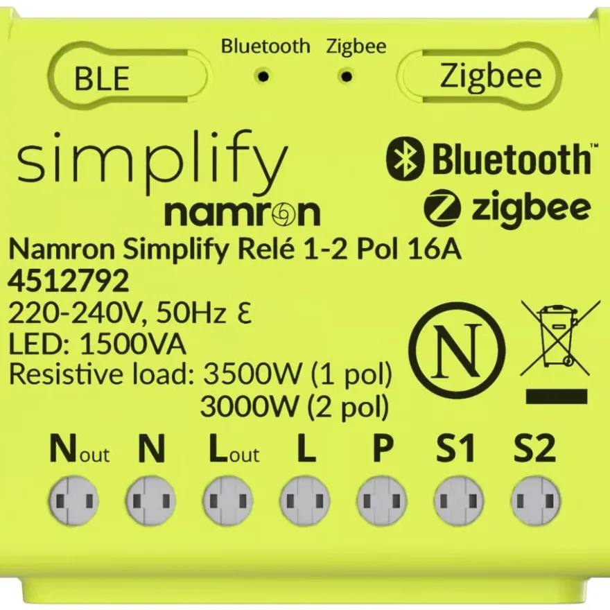 Namron Simplify Relä 1-2 Pol 16A