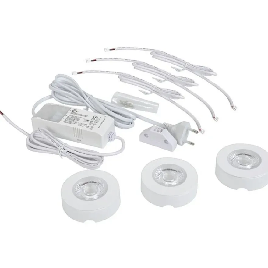 Namron Startpaket Skåpbelysning LED Spot 3W 3-pack