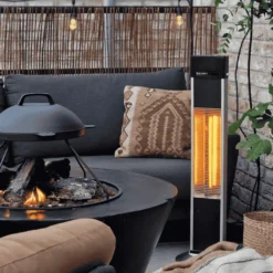 Namron Terrassvärmare Golv 1500W Svart/Silver
