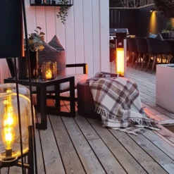 Namron Terrassvärmare Golv 1500W Svart/Silver