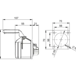 Paneluttag CEE 416-6 16A 3-fas IP44